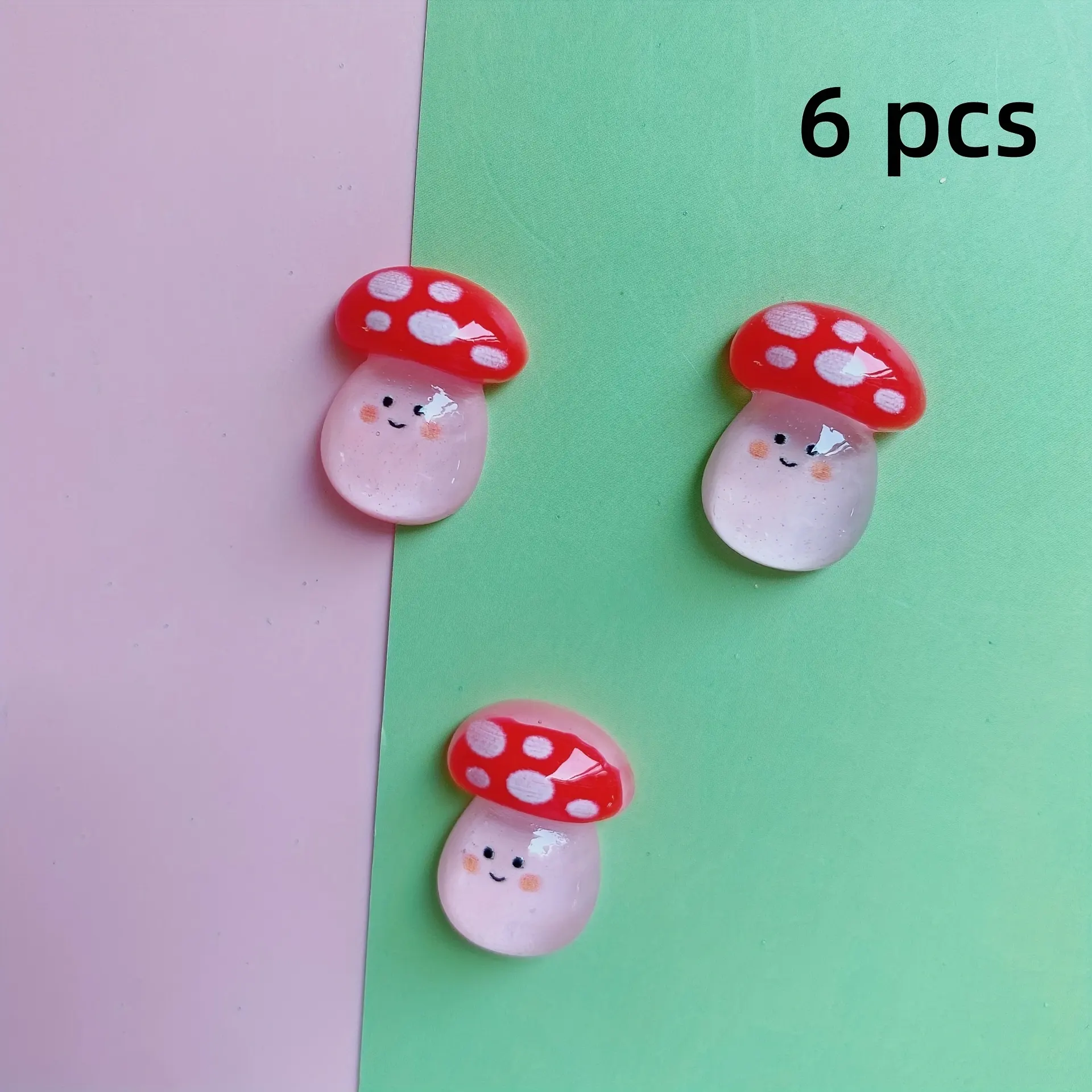 6pcs Adorable Cartoon Mushroom Refrigerator Magnets - Cute Pink Mushroom with White Dots & Smiling Face Design, Perfect for Kitchen, Office, and Home Decor, Ideal Gift for Mushroom Lovers, Magnetic Storage |   Playful Design |   Durable Magnets, Mushroom