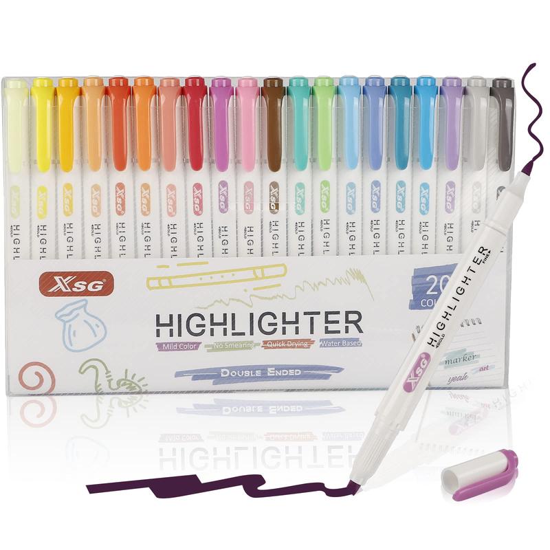 Product Introduction of Multicolor Double-ended Highlighter Pen, Mixed Color Marker Pen for School & Office, Student Stationery Supplies, Gifts for Students, Gift Ideas 3