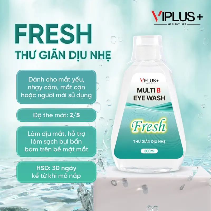 [MUA 2 TẶNG 1] VIPLUS+ Nước Rửa Mắt Multi B Eye Wash 300ml - Bổ Sung Độ Ẩm & Vitamin Cho Mắt - Hỗ Trợ Làm Sạch Dưỡng Ẩm Lens - Chăm Sóc Mắt Hiệu Quả 2