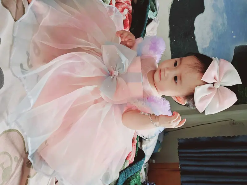 Váy công chúa tay bồng nhiều màu xinh xắn cho bé gái 4