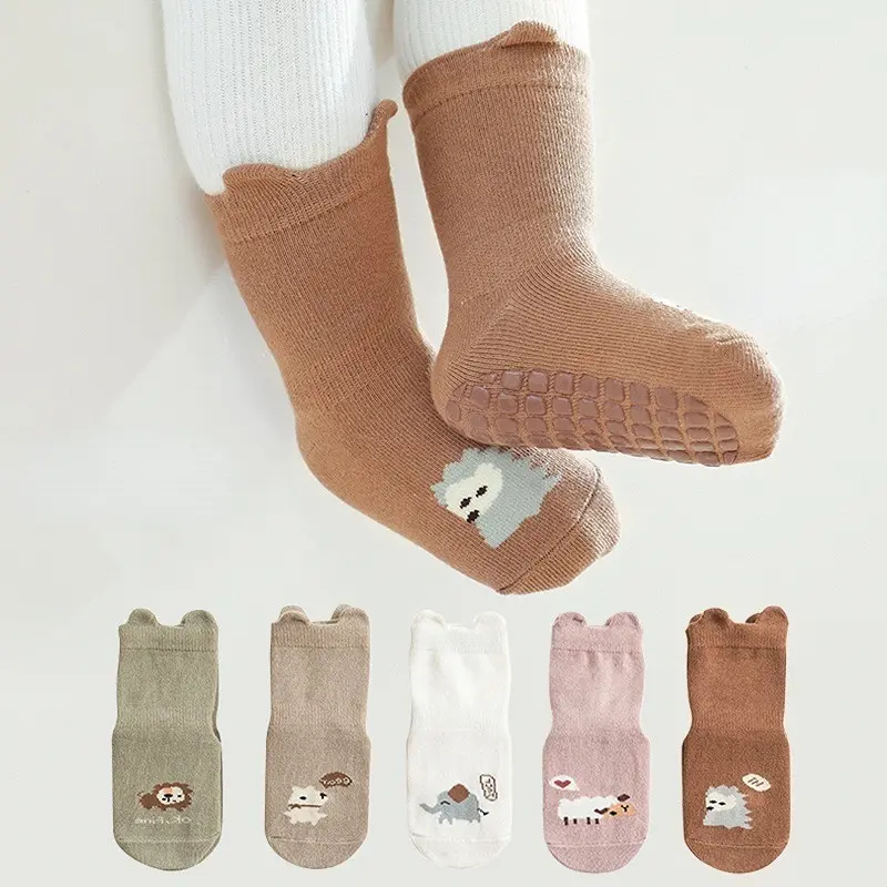Spring Autumn Baby Socks Children's Floor Socks Baby Non-slip Cartoon Toddler Socks Boys Girls Mid Tube Socks 0-5 Years
