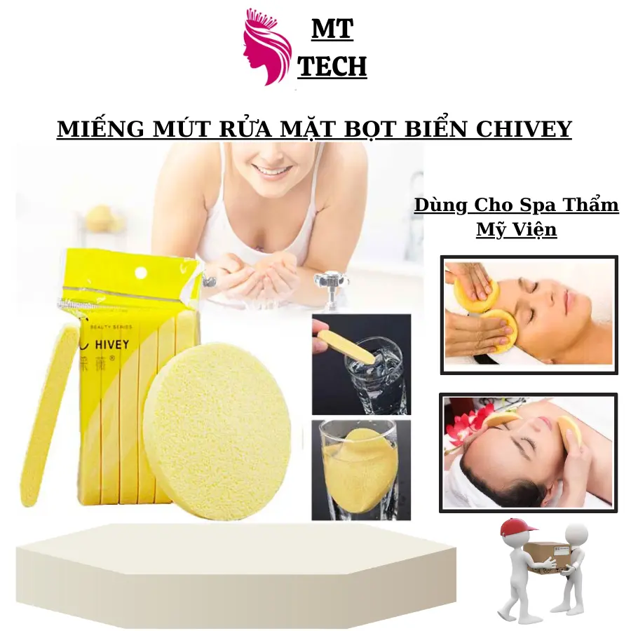 Mút Nở Bọt Biển Rửa Mặt Gói 12 Miếng Siêu Mịn