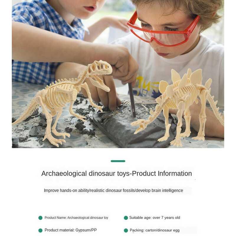 Product Introduction of Bộ khai quật khủng long, Đồ chơi khảo cổ tìm kho báu đá quý, Bộ xếp hình hóa thạch tự làm, Hoạt động STEM thực hành cho trẻ em, Món quà khoa học hoàn hảo cho bé trai từ 6-12 tuổi 20