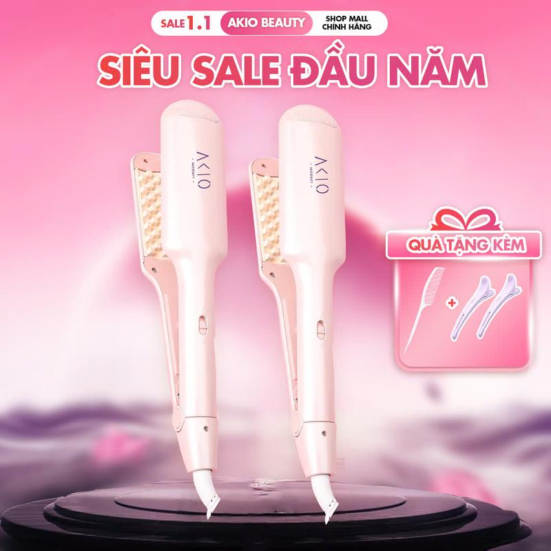 Máy dập xù bấm tóc phồng chân tóc chân vuông mẫu mới AKIO Mart Nữ Women may dapphong mayu ontocxoansongnuochippie