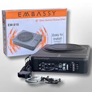 Subwofer kolong Embassy Em 818 Subwofer Aktif Kolong underseat basskolong Slim Mobil Speaker Mobil Car Remot Sonic