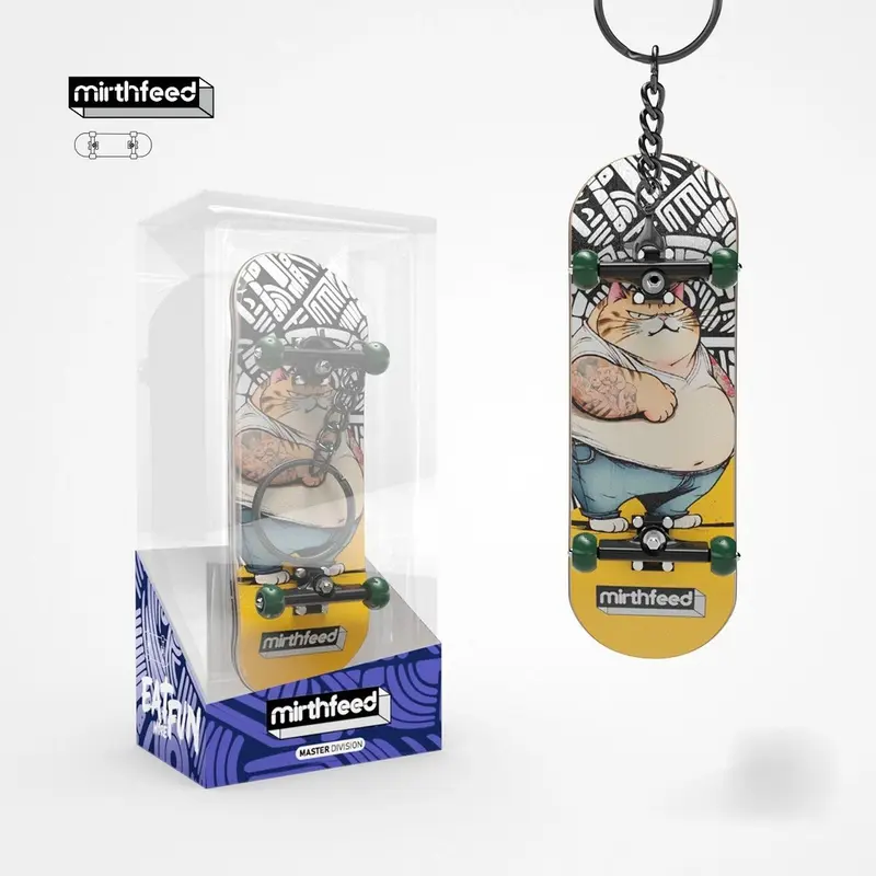 Đồ chơi ván trượt ngón tay bằng gỗ 32mm có bánh xe chịu lực, mini fingerboard cho người mới 6