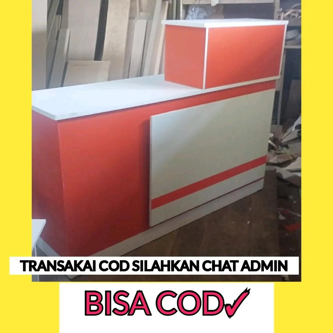 MEJA KASIR / MEJA RESEPSIONIS / MEJA KLINIK / MEJA TOKO Terakit