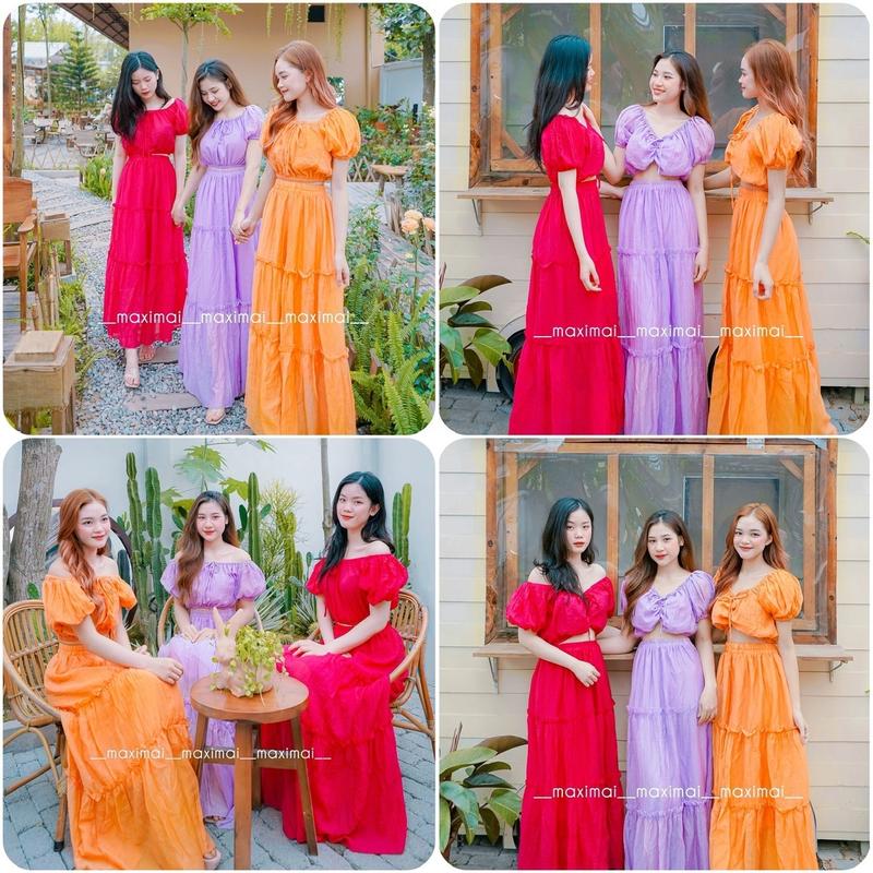 Set Maxi Nữ Tơ Nhăn Maxi Mai top women 3