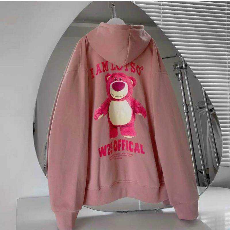 Áo Khoác HOODIE GẤU DÂU Nỉ Bông Nam Nữ Unisex 5