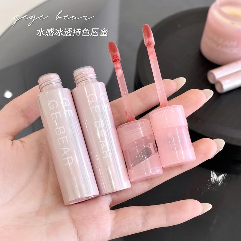 Women Son Bóng Giữ Màu Trong Suốt, Gấu Gege Và Gogo, Cảm Giác Nước, Dạng Thạch, Dưỡng Ẩm, Cảm Giác Trong Suốt, Dễ Thương Và Gợi Cảm, Son Môi Dạng Nước Nhẹ Cosmetic 2
