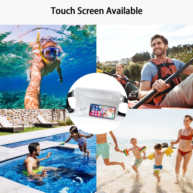 Waterproof Surfing Waist Bag, Adjustable Strap Clear Phone Bag, Fanny Pack for Swimming, Rafting, Kayaking, Camping 4