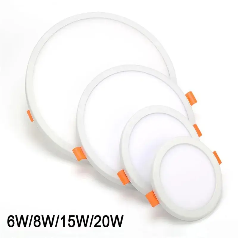 Lampu Panel LED, Bentuk Segi Empat / Bulat, Tersedia dalam 6W, 8W, 15W, 20W, Lampu Bawah Siling Permukaan LED, Sesuai untuk Lampu Rumah Deroration, Tersedia dalam 110220V, Lampu Siling Bulat