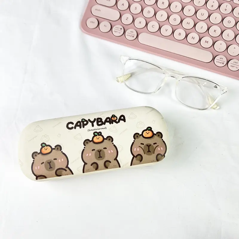 Hộp đựng kính cạnh tròn họa tiết capybara, mèo xinh và nhiều nhân vật hoạt hình ngộ nghĩnh dễ thương HKCANHTRONHH285 1