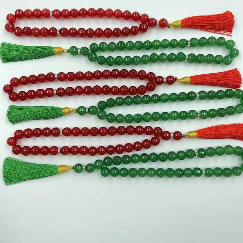 Product Introduction of 2025 New Fashionable Versatile Style33 Pieces 12mm Crystal Large Beads Golden Tassel Muslim Prayer Beads Tasbih 1