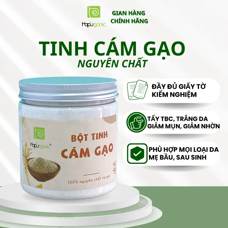 Bột Tinh Cám Gạo Sấy Lạnh Nguyên Chất Hapuganic Đắp Mặt 1