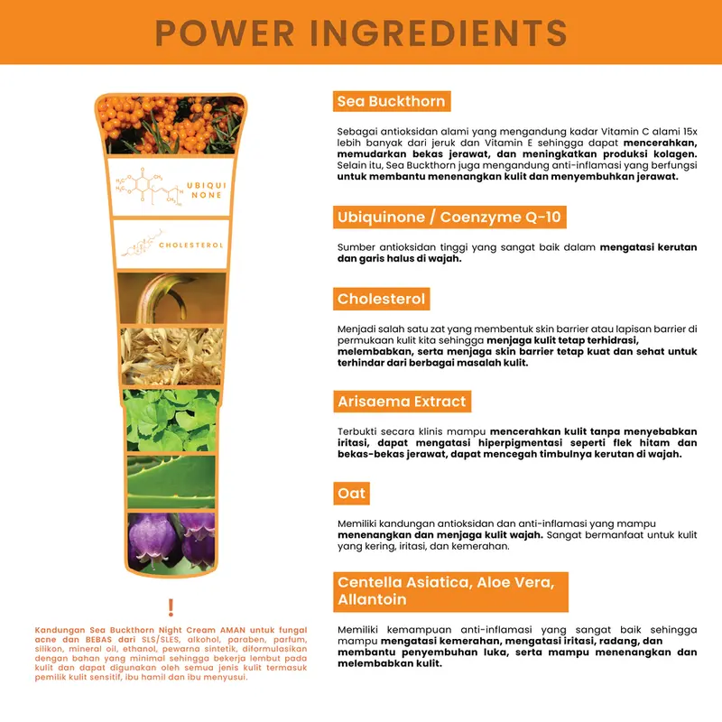 KLEVERU Sea Buckthorn Night Cream Hydrating Wajah Moisturizer 5