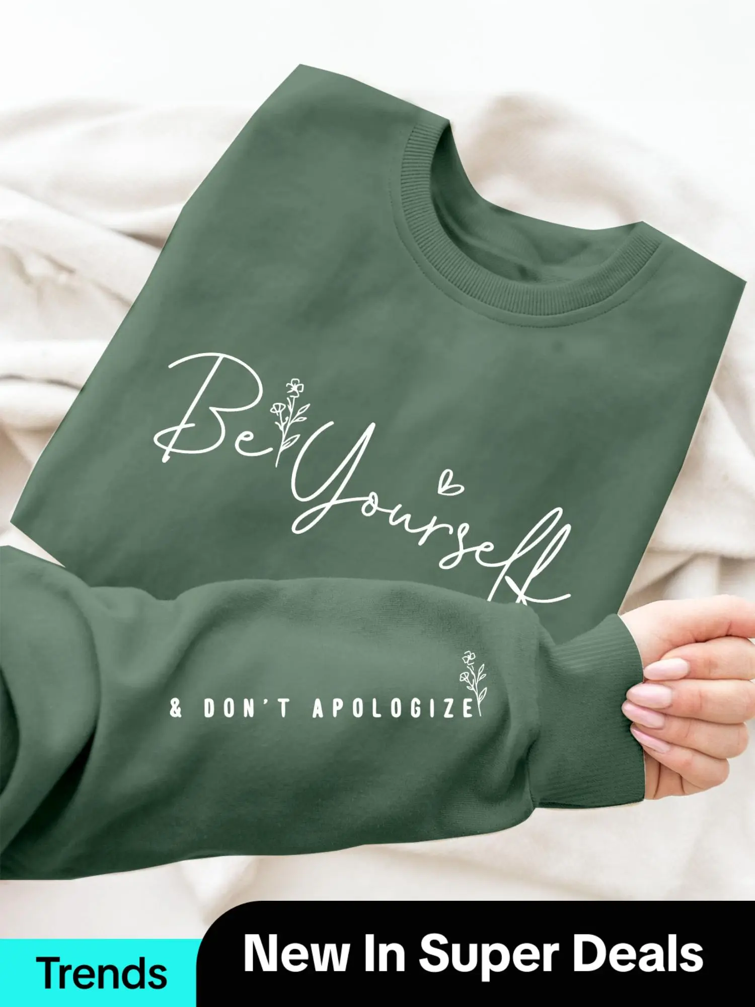 Women's Letter Print Drop Shoulder Sweatshirt, Casual Long Sleeve Round Neck Pullover for Spring & Fall, Women's Clothes for Daily Wear