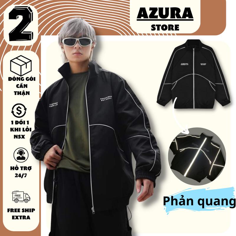 Áo Khoác DÙ VIỀN PHẢN QUANG NOWSAIGON Form rộng 3 lớp dày dặn - Azura2 Store