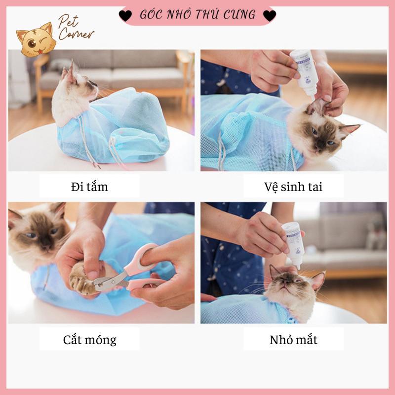 Túi lưới đa năng cho chó mèo - Túi tắm cho mèo, hỗ trợ cắt mó.ng 4