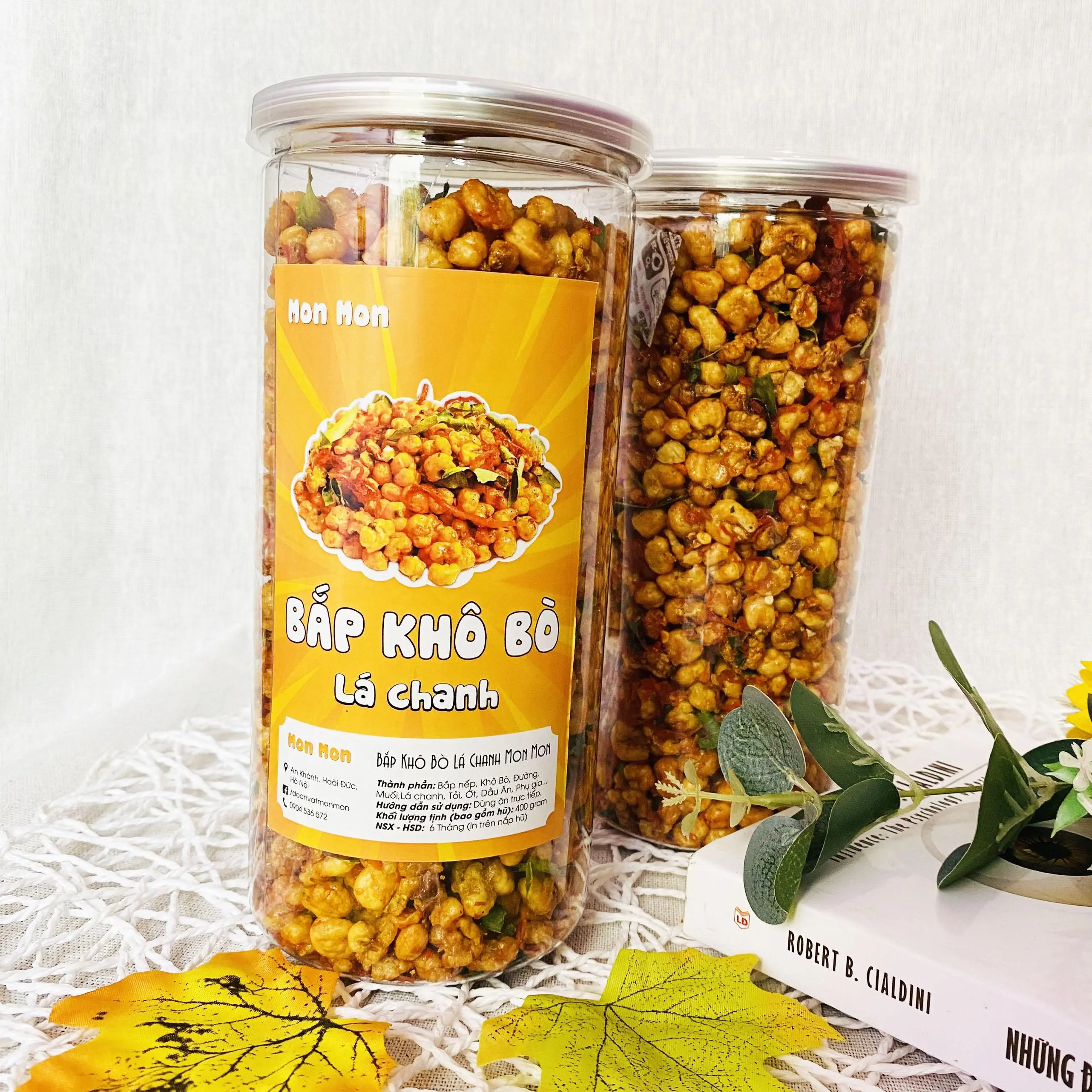 BẮP KHÔ BÒ LÁ CHANH - 350g - MonMon Food Snack Ăn Vặt