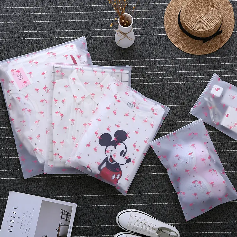 AVVET- Ziplock Karakter Travel Pouch Serbaguna Polos Zipper Motif Packaging Storage Bag Tas Penyimpanan Pakaian Zip Lock Plastik anti Air Murah Import Kantong 2