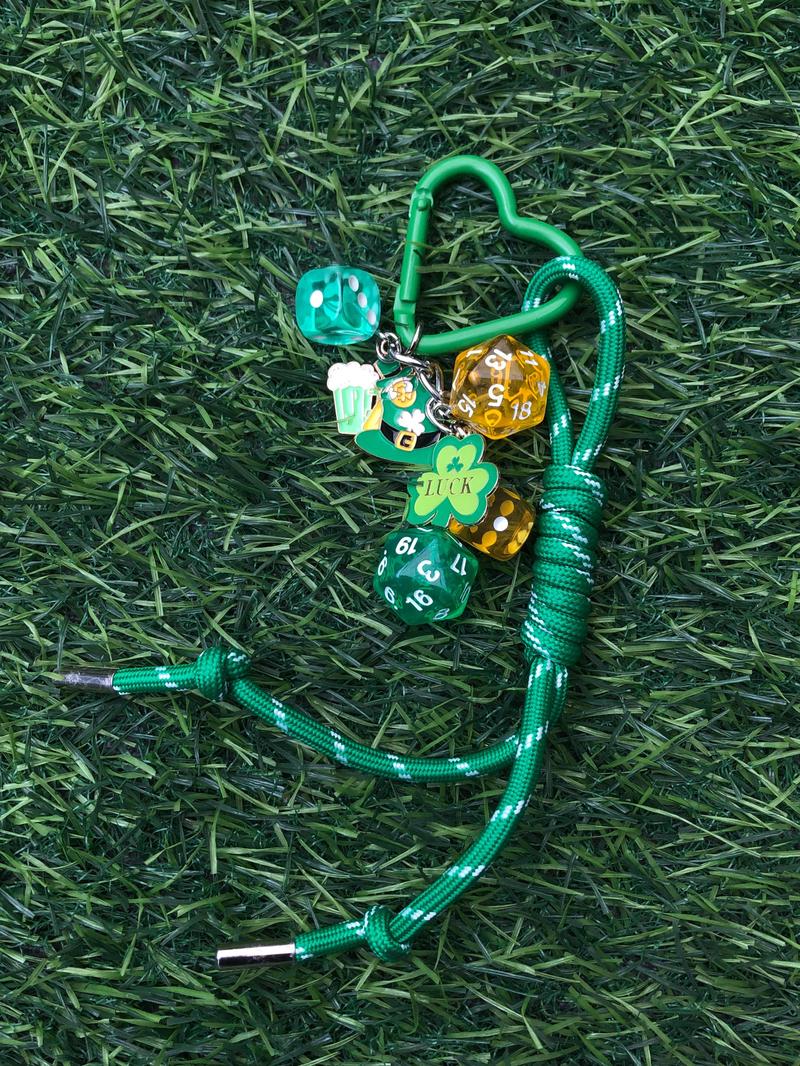 Product Introduction of St Patrick's Day Themed Dice Design Keychain, Cute Keychain for Women & Men, Bag Charm for Car Keys, Bag Decoration 7
