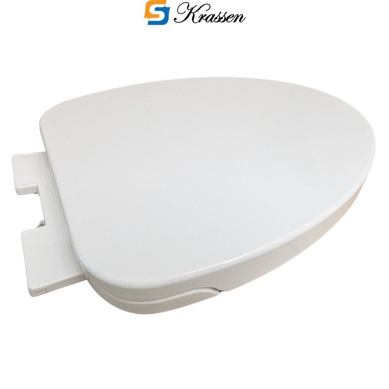 Product Introduction of <Mã KR.23> Nắp bồn cầu đóng êm KRASSEN làm từ nhựa PP cao cấp (màu Trắng sữa) hình mũi nhọn (chữ V) đa năng phù hợp với hầu hết bồn cầu một/hai khối 20