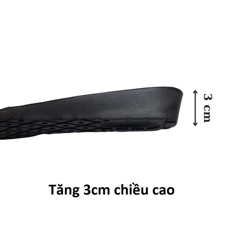 Lót giày tăng chiều cao, hỗ trợ tăng 3cm chiều cao, chất liệu mút bọt biển êm chân với các chấm bi massage 3