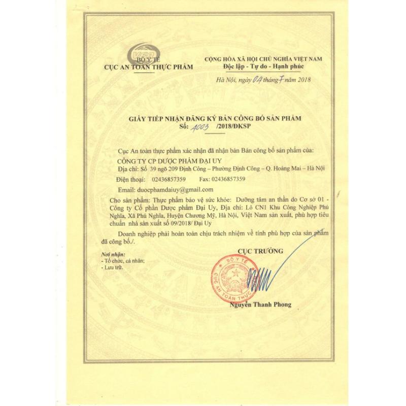 Ngủ ngon DƯỠNG TÂM AN THẦN ĐẠI UY Giúp ăn ngủ ngon nguồn gốc dượċ liệu thiên nhiên - Hộp 100 viên 4