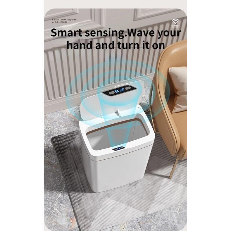 Product Introduction of 18L Smart Bathroom Trash Can Automatic Bagging Electronic Trash Can Touchless Narrow Smart Sensor Garbage Bin Smart Home 7