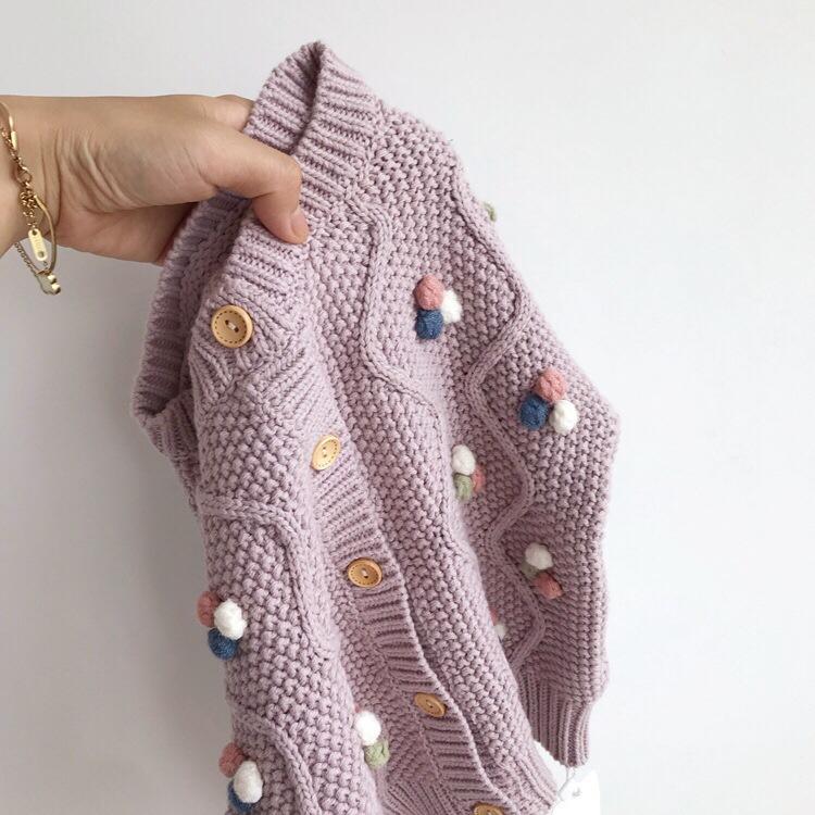 Product Introduction of Spring and Autumn Children's Clothing Girls' Single-Breasted Sweater Fashionable Cardigan Korean Style Children round Neck Sweater Baby Bottoming Shirt 6
