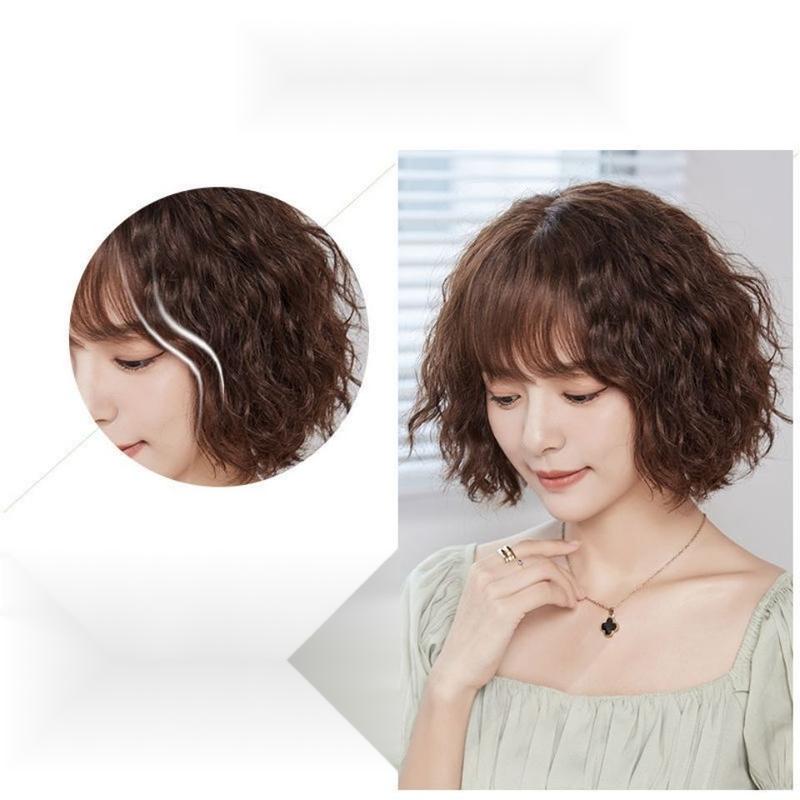 Product Introduction of Wig Women's Short Hair Short Curly Hair Wool Roll Air Bangs Fluffy Natural Face Repair Fashionable Breathable Realistic Full Head Cover 2