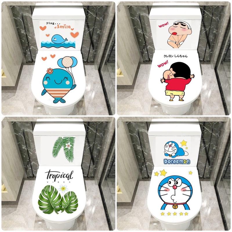 Decal Dán Bồn  Cầu 2 Mặt , nhà vệ sinh kích thước 28*62cm miếng