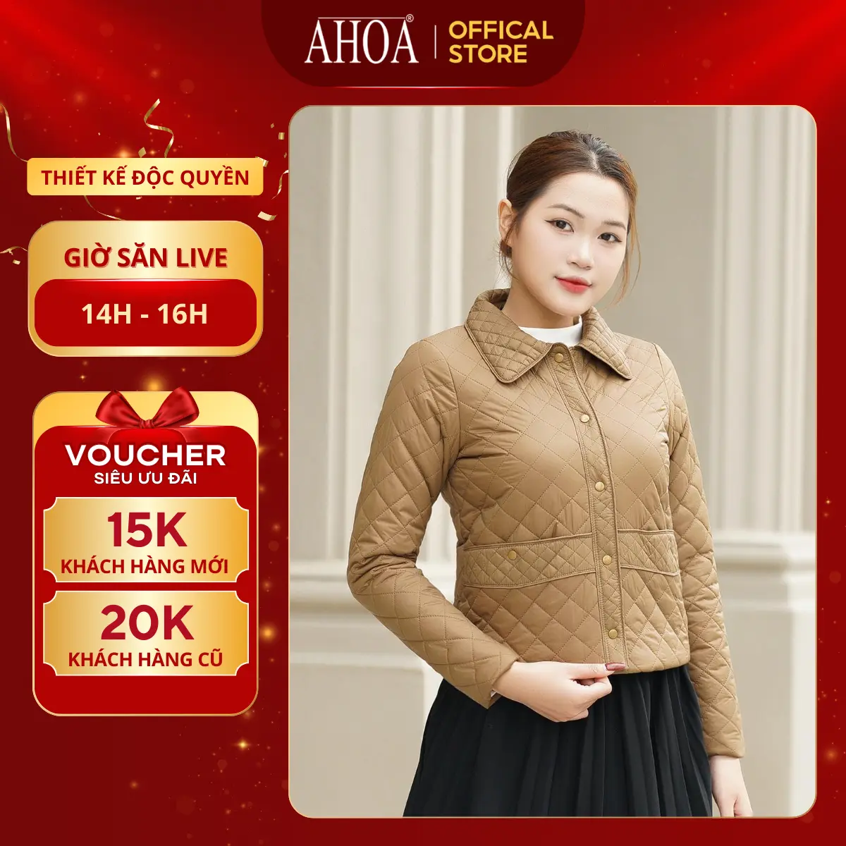 Áo Phao Cổ Sen Nữ Siêu Nhẹ, Áo Khoác Women Giữ Nhiệt Cao Cấp Dễ Phối Đồ PSN03 - THỜI TRANG AHOA