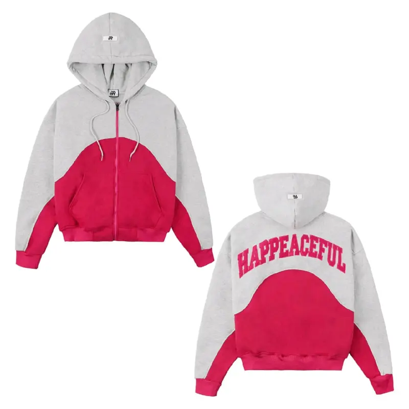 Áo khoác hoodie Zip Logo thiêu HAPPEACEFUL  nam_nữ  năng động aos weaternam hoodie  nocturnal Menswear Nhung peaceful whenever  hoodie 2