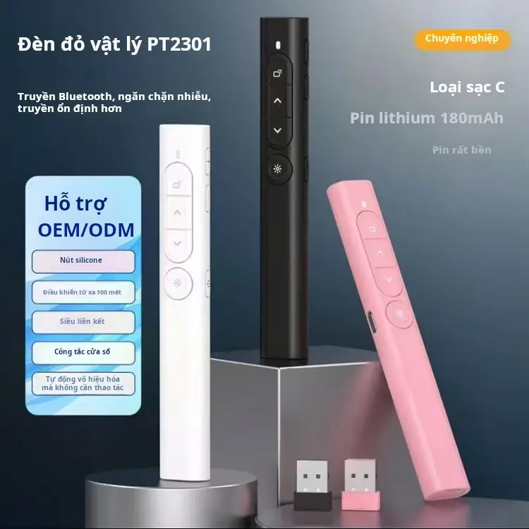Bút laze lật trang PPT, bút lật trang không dây, trình diễn điều khiển từ xa bút laze lật trang Đầu thu nhúng USB 100M, dạy bút lật trang PPT, bút lật trang PPT hội nghị thông minh