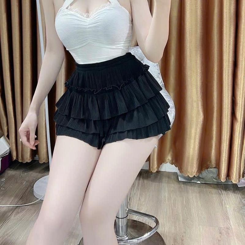 Quần váy tầng xếp ly nhí bèo nhẹ , dáng ngắn xòe cực xinh , chất thun gân mềm dày dặn Nữ Women 5