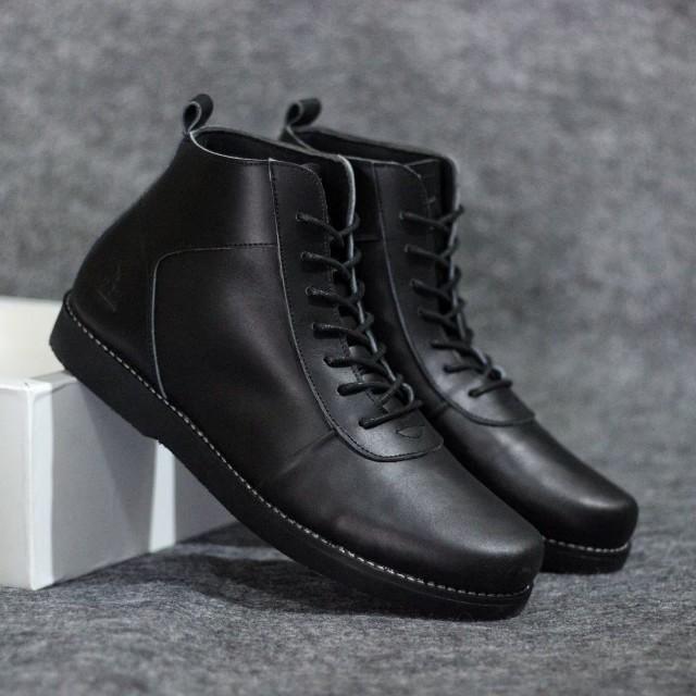 COD[BAYAR DI TEMPAT] Sepatu Pria Murah Semi Boots 100% Kulit Sapi Asli Kerja Kantor Gaya Kasual