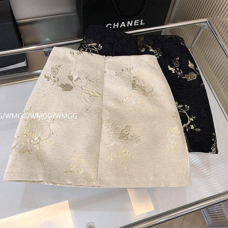 Váy Phong Cách Trung Quốc Mới, Dành Cho Nữ, Mùa Thu Và Mùa Đông, Cạp Cao, Mỏng Và Thanh Lịch, Phong Cách Cung Điện, Váy Chữ A Bó Thêu, 2024 Hàng Mới Về 1