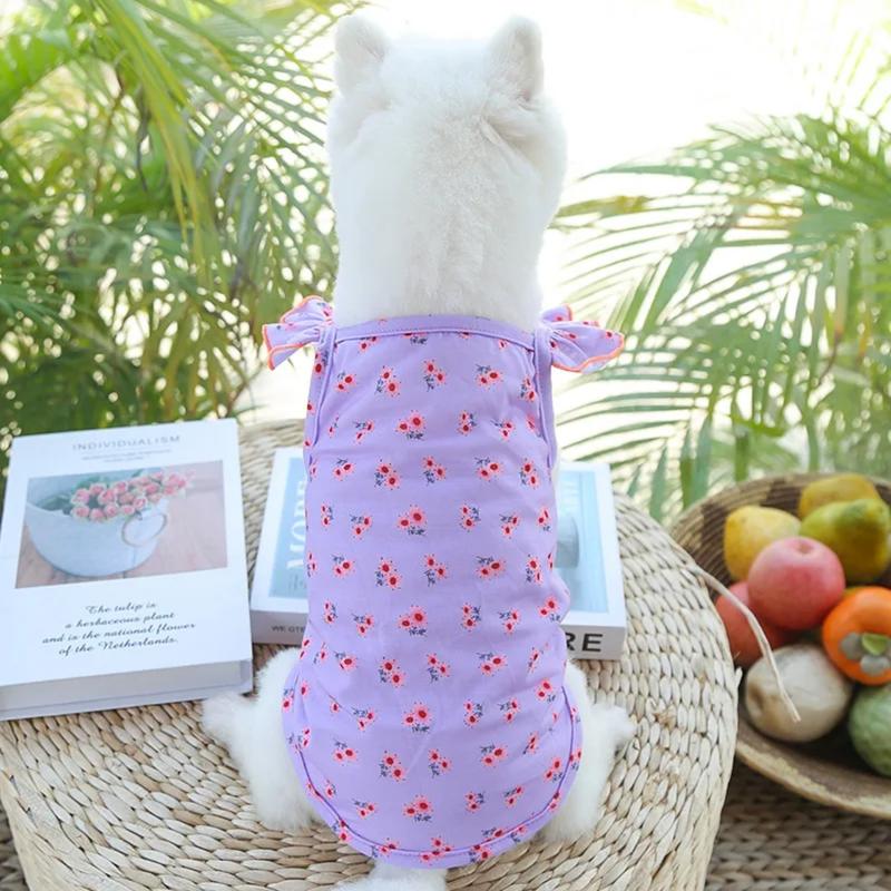 Áo Vest Mùa Hè Cho Chó chó Con, Tay Phồng, Thiết Kế Hoa, Thích Hợp Cho XS-XL, Phong Cách Teddy Bichon Ngọt Ngào, Trang Phục Mùa Xuân, Đồ Dùng Quần Áo Thú Cưng, Váy Bong Bóng Cho Thú Cưng Mùa Hè 3