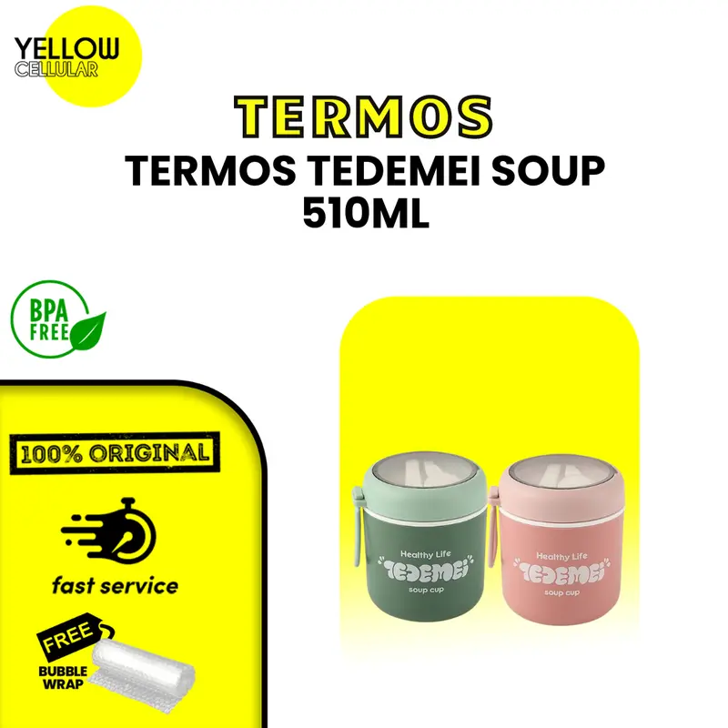 TEDEMEI TERMOS SUP KOTAK MAKAN ANAK STAINLESS LUNCHBOX SET PREMIUM RANTANG MAKAN SOUP CUP TEMPAT SUP TERMOS SUP CANGKIR Plastik Wadah 0