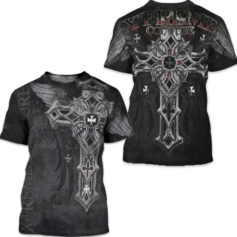 Mens T-Shirt Archaic By Affliction  3d Graphic Print T Shirt