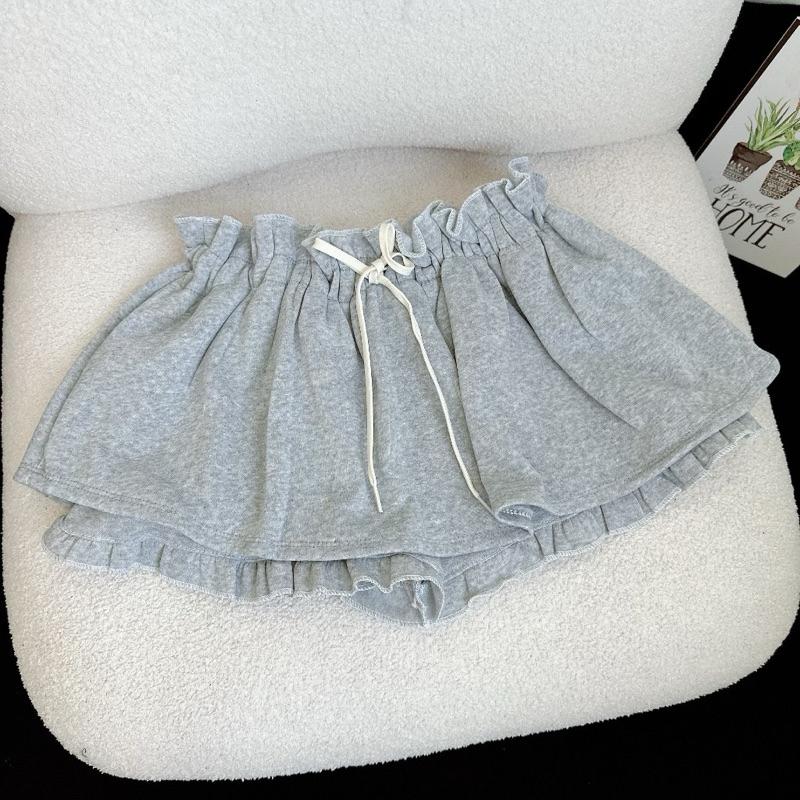 Chân váy tầng xoè vải nỉ phồng xinh rút dây xám đen trắng VANISA CV032 Nữ Women 5