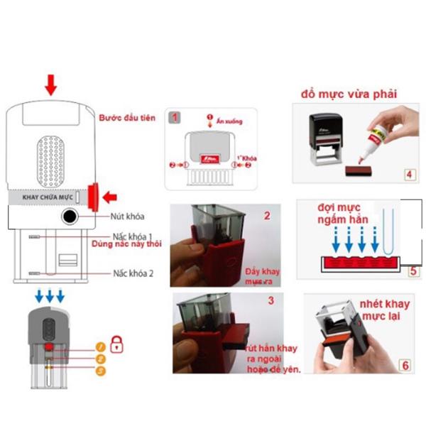 Con dấu ngày tháng năm có sẵn mực Trên Giấy thường PET300/400 Shiny 5