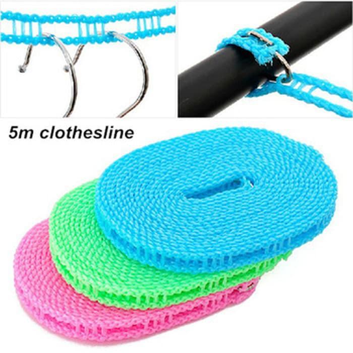 BISA COD - Tali Jemuran Baju 5M Celana Pakaian 5 Meter / Tali Tambang Jemur Clothes Line / Tali Gantungan 5 M 6