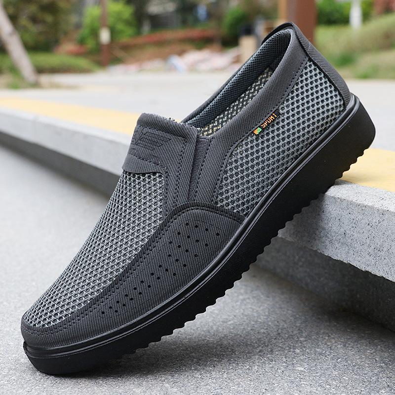 Product Introduction of Giày Vải Nam, Thiết Kế Lưới Mùa Hè, Hàng Mới Về, Thoáng Khí, Kiểu Lười, Thường Ngày, Dép Lái Xe, Thích Hợp Cho Người Già, Giày Bề Mặt Lưới Đế Bằng Loafer 1
