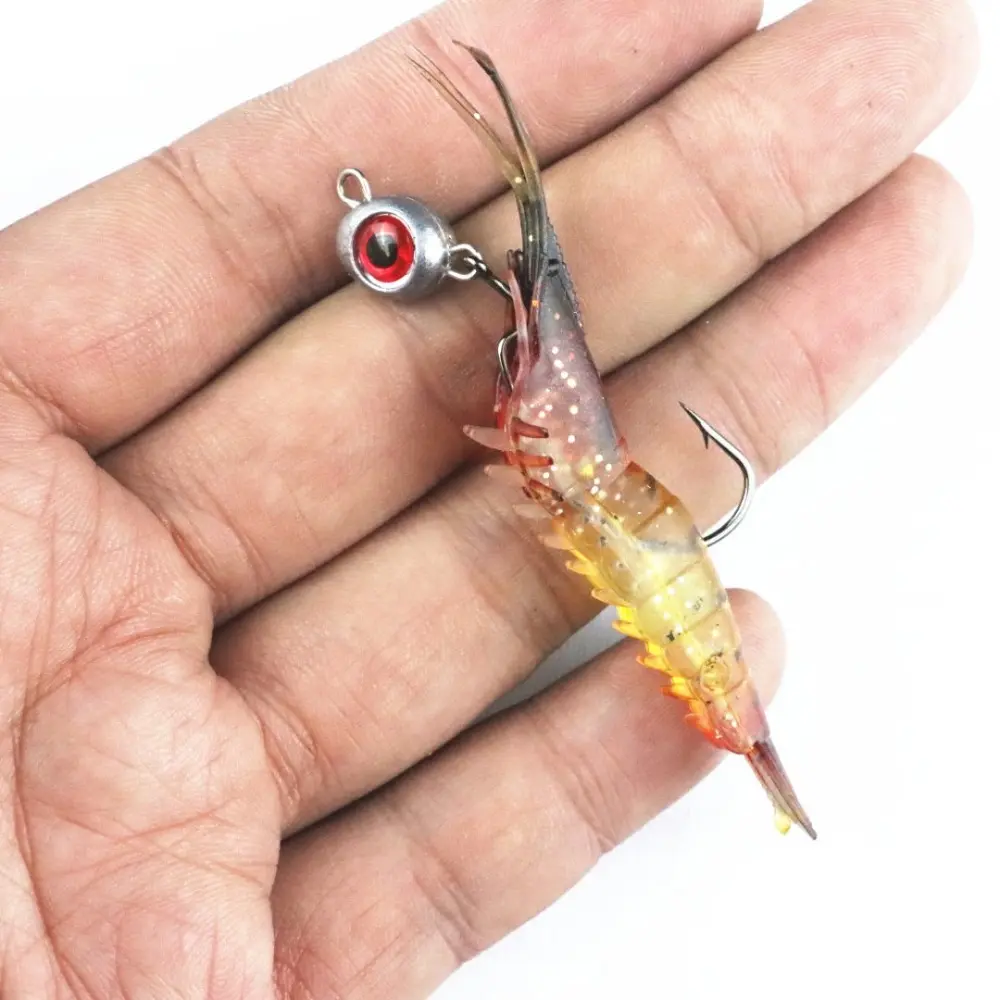 2025 5g 10g Soft Prawn Lure 5.6cm 3g luminous Shrimp Fake Bait Creative 3D Big Eyes Hook Worm Silicone