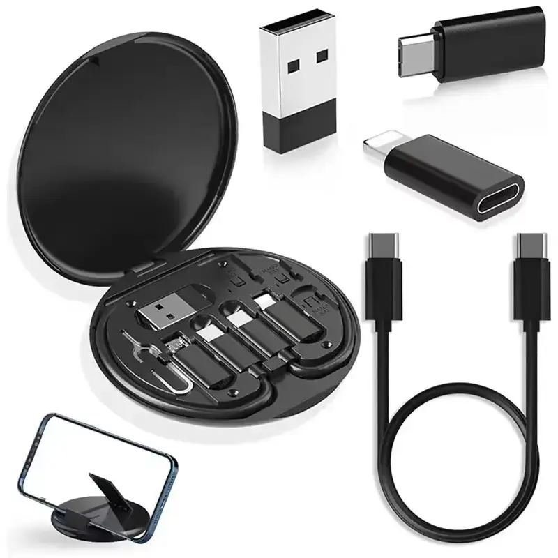Bộ Chuyển Đổi Sạc Nhanh, Đa Chức Năng, Type-C Sang USB C Sang Micro USB Sang IOS 60W, Bộ Chuyển Đổi, Hộp Lưu Trữ USB, 60W Type-C Sang USB C Sang Micro USB, Thích Hợp Để Sạc Nhanh Chiếu Sáng, Tương Thích Với IPhone 14 13 12 Pro