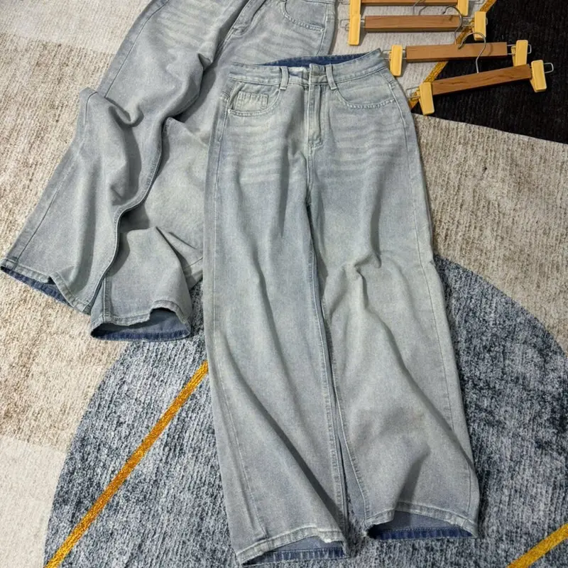 HAP (S-2XL) Quần Jeans Suông Trơn Tông Màu Bạc Chất jeans Mềm có 2 chiều dai 95 và 103cm .Mã 5678 | BigBuy360 - bigbuy360.vn