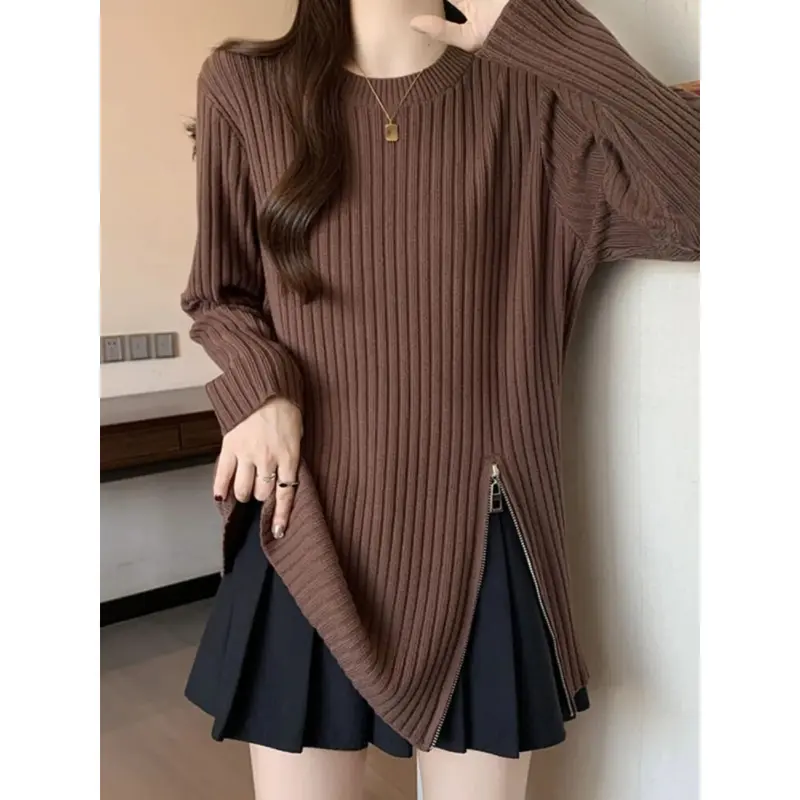 Product Introduction of CHICMORE Atasan desain baru lengan panjang kerah bulat untuk wanita 2